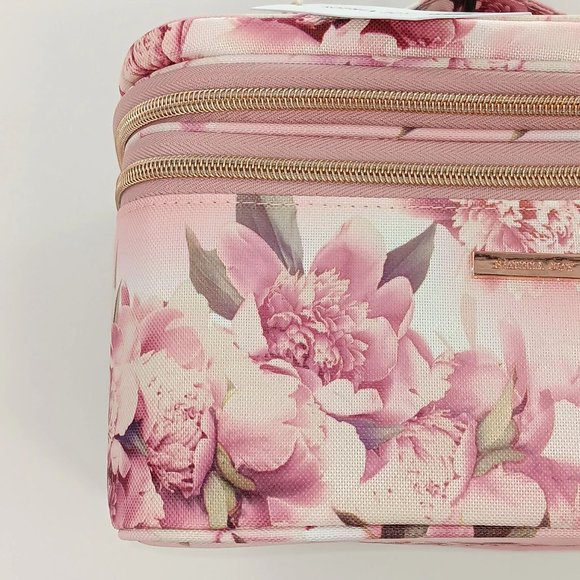 CONAIR SOPHIA JOY PINK FLORAL PRINT TRAIN CASE, MAKEUP BAG TRAVEL BAG FOR COSMET - Picture 6 of 16